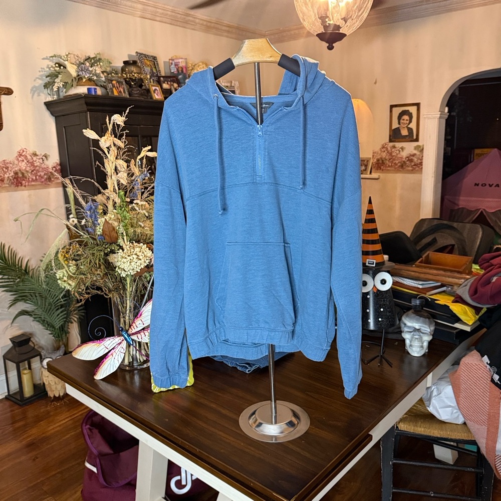 Eddie Bauer Slate Blue Quarter-Zip Pullover